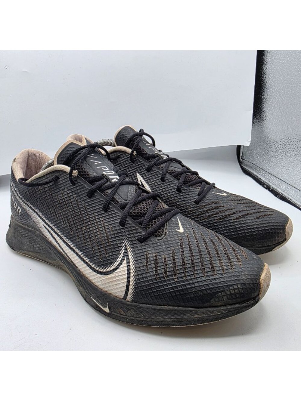 Nike Vapor Edge Turf Mens Size 12 Black White Football Training Shoes Running